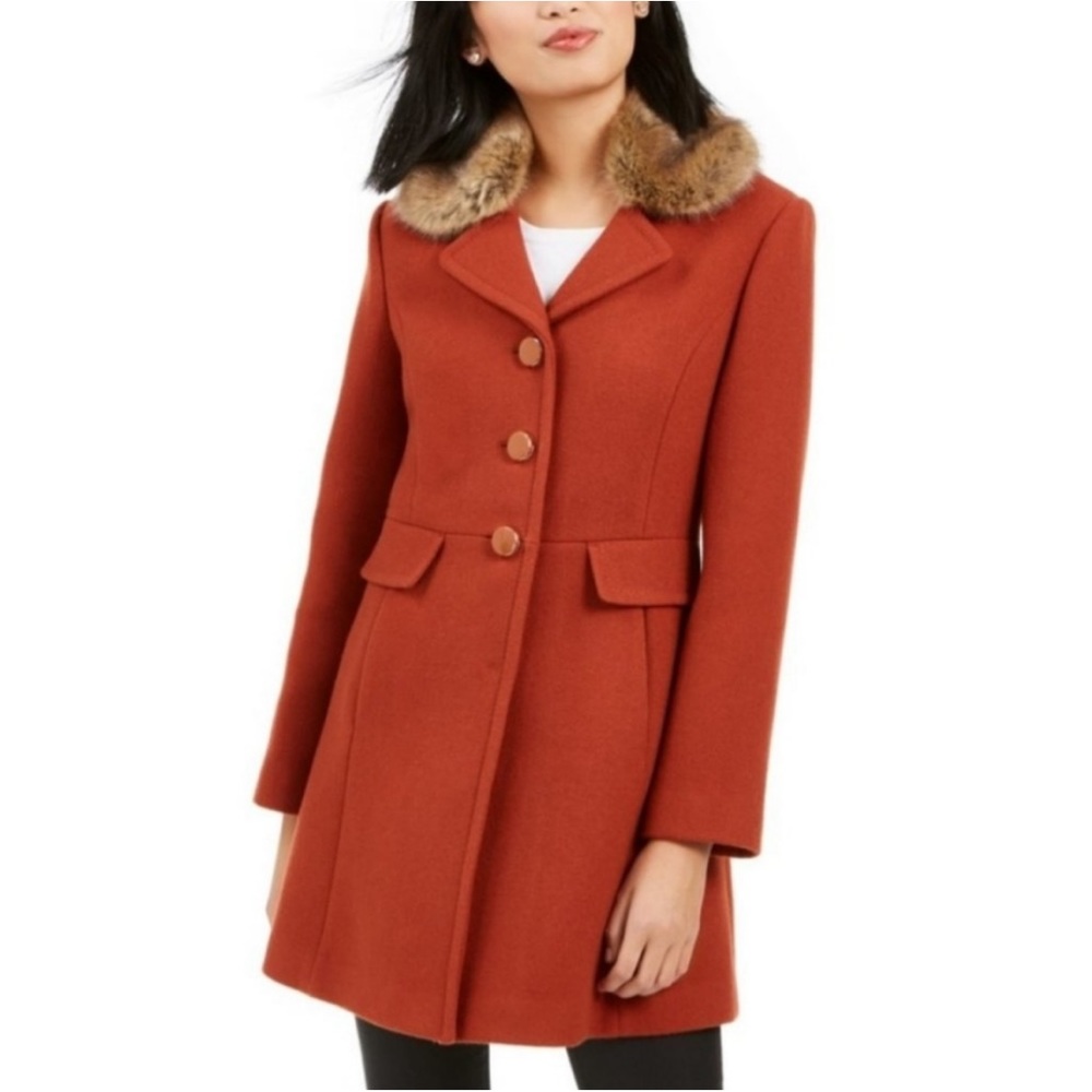 NWT Kate Spade Peacoat w/Faux Fur collar